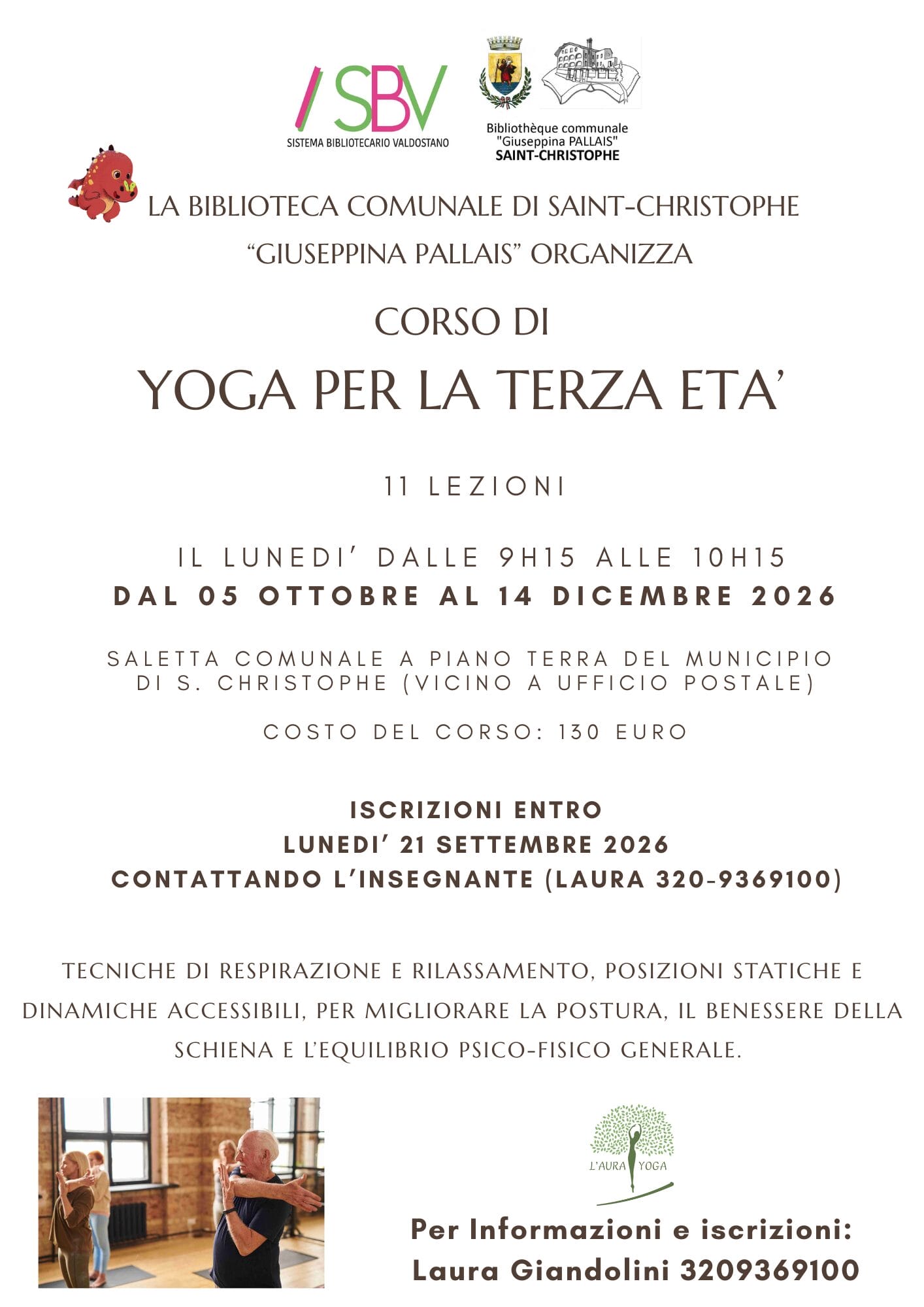 Locandina yoga Terza Età autunno 2026